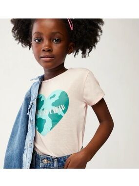 NEW! Eco-Friendly Planet Earth T-Shirt | Pink | 6-7 YRS